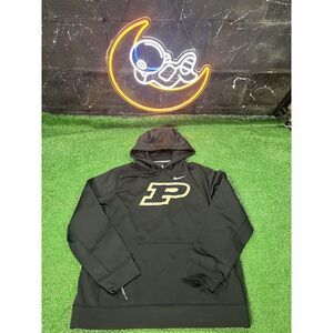 Nike Purdue University Collegiate Black Mens Size Large Hoodie Sweatshirt